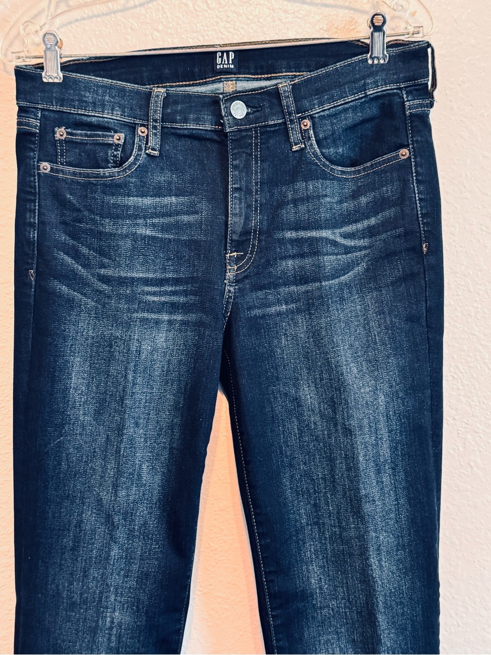 GAP Dark Denim Stretchy Straight Women's Jeans size 10 - Picture 2 of 7